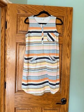 J. Jill Sleeveless Striped Cotton Dress with pockets
